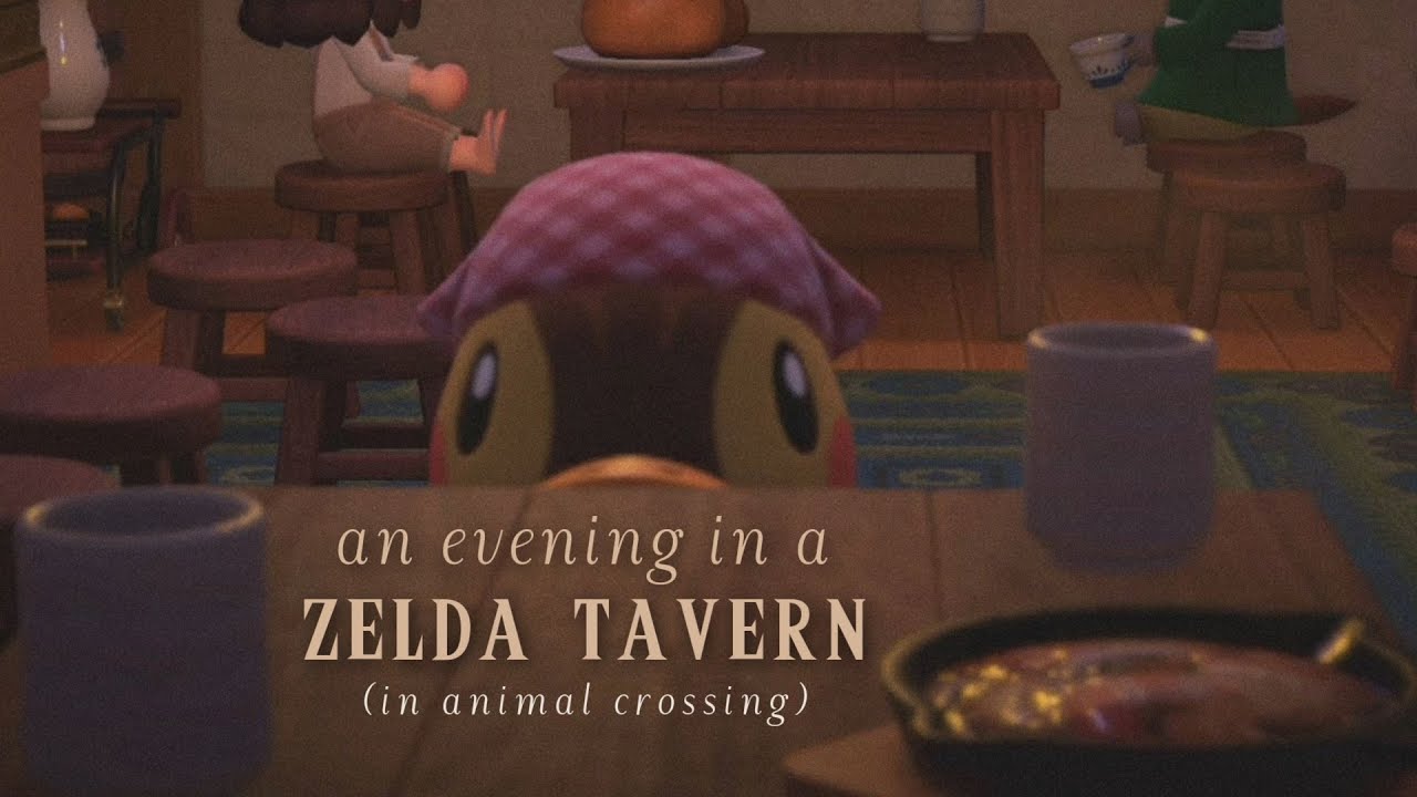 unwind in a zelda tavern w/ acnh villagers 🌙🕯️ zelda & animal crossing evening music & ambience