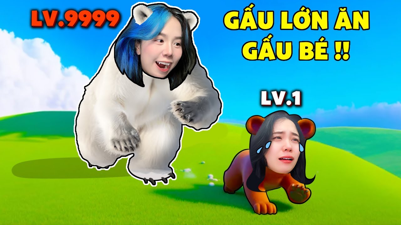 Em Gái Simmy Làm Vua Gấu Troll Chị Sammy Khóc Nhè !! Gấu Lớn Nuốt Gấu Bé Roblox