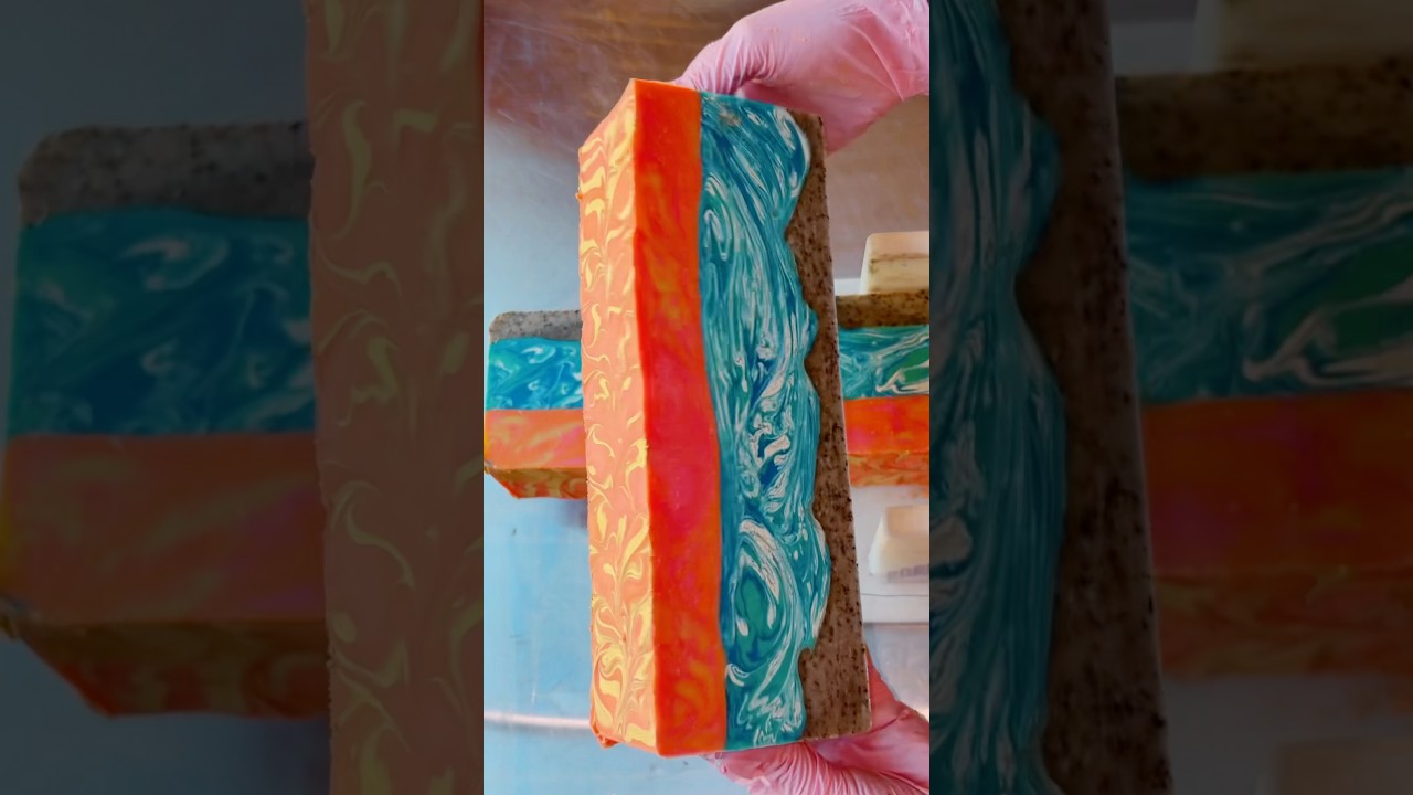 Making and Cutting LANDSCAPE Soap!! #soapmaking #soapcutting #handmadesoap #soap #soapmaker #soaps