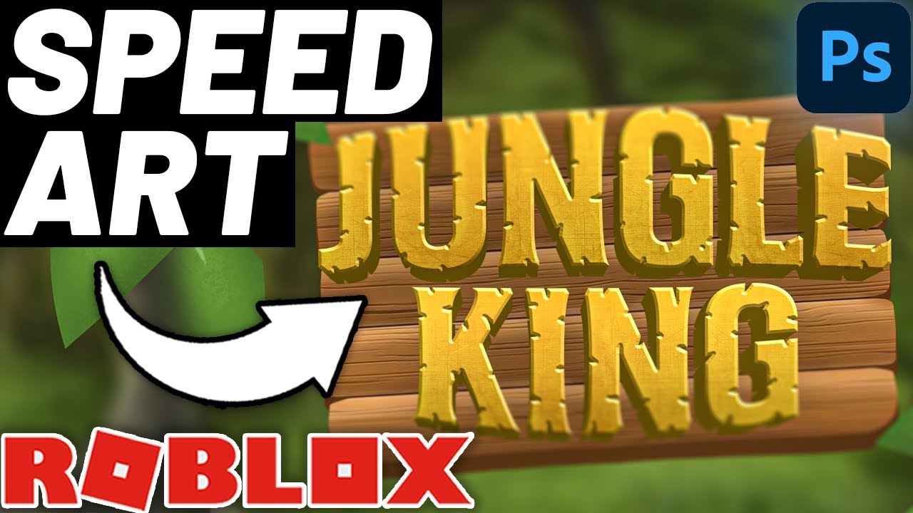 How I Made This Roblox Game Logo Using Photoshop | Speed Art