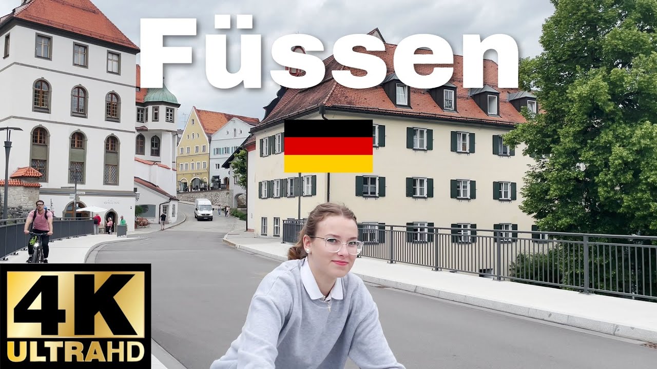 Füssen, Beautiful Town in Germany, 4K 60fps Ultra HD