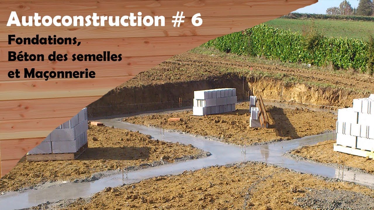 Autoconstruction d'une MOB #6 Béton des semelles et maçonnerie