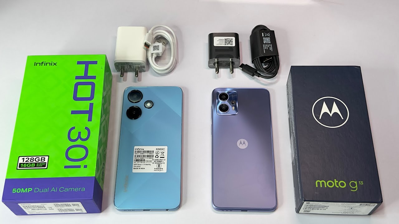 Infinix Hot 30i 🆚 Motorola Moto G13 ⚡ Unboxing & Comparison || Camera || 128 GB Storage Under 10K