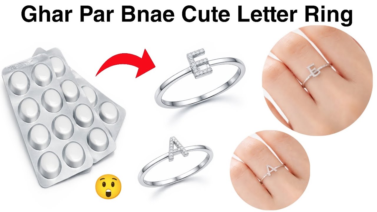 DIY Homemade Cute Letter Ring🥰/homemade letter ring/how to make cute letter making at home