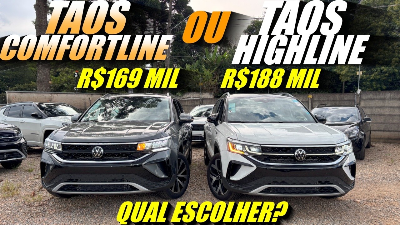 BAIXOU PRE&Ccedil;O! VW TAOS HIGHLINE 2024 vs VW TAOS COMFORTLINE 2024. E agora? Qual escolher?