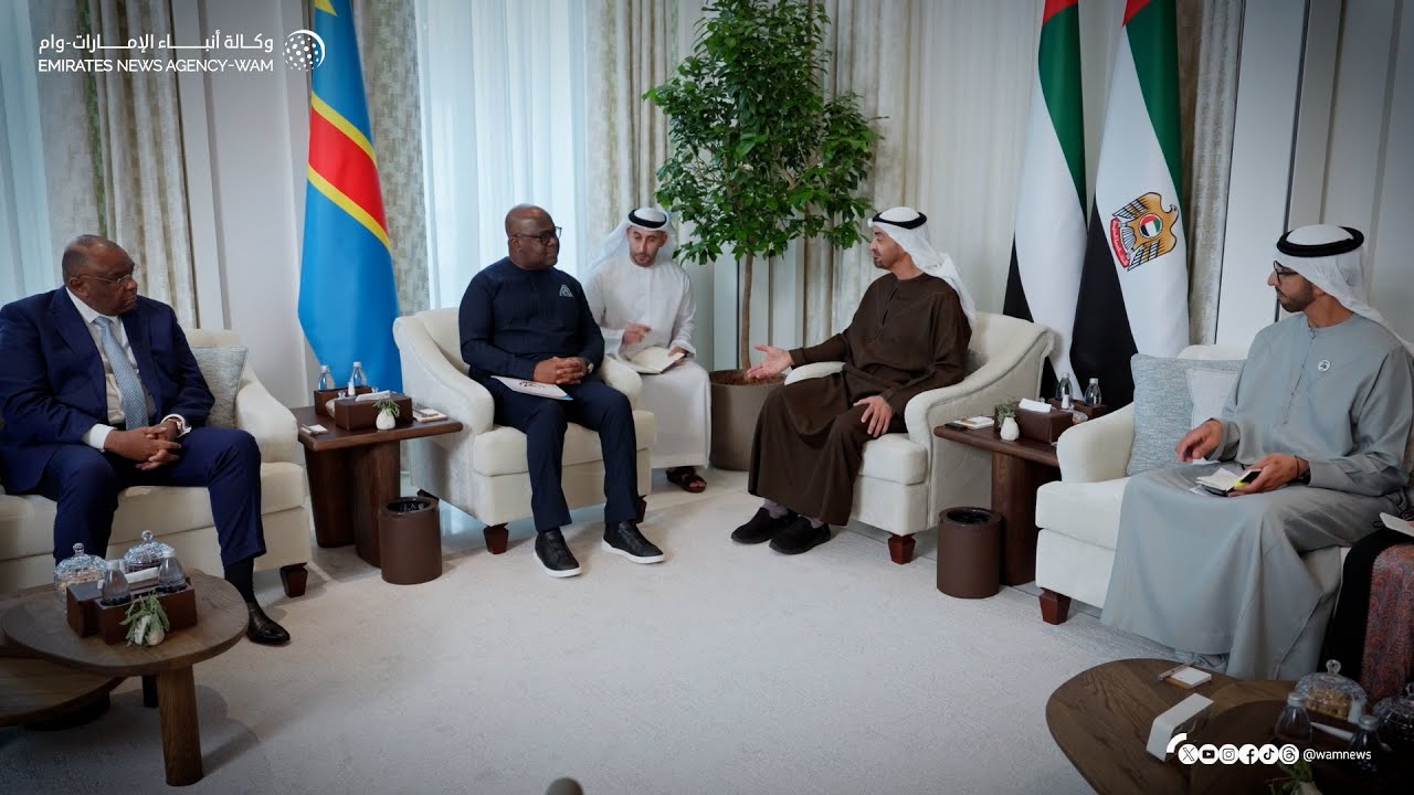 رئيس الدولة يبحث مع رئيس جمهورية الكونغو الديموقراطية سبل تعزيز العلاقات الثنائية