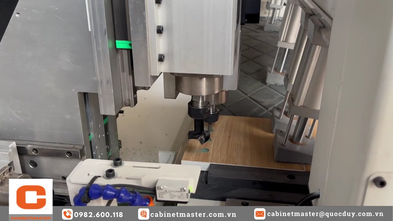 Máy Phay Tay Nắm Âm CNC , Khoan Chốt Cam - Máy Khoan Ngang CNC 2 Phương 4 Trục - UNI 3000 R4