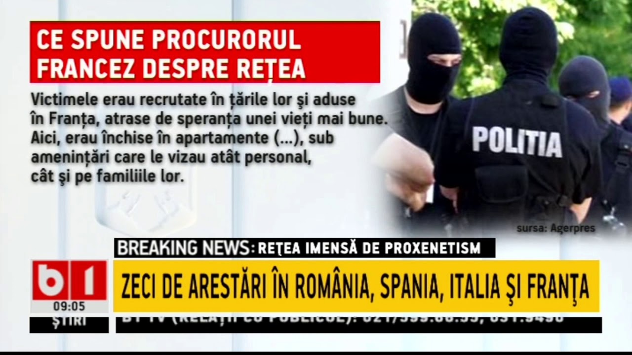 RETEA IMENSA DE PROXENETISM - ZECI DE ARESTARI IN ROMANIA SPANIA ITALIA SI FRANTA_Stirib1_6 mart2021