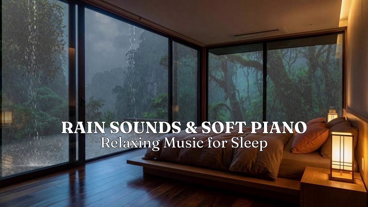 10 Hours Rain Sounds + Relaxing Piano Music 🎶 Stress Relief, Insomnia & Restful Deep Sleep, Calming