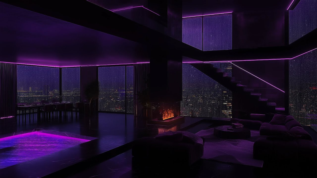 Stormy Rain Piano Night | Crackling Fireplace Sounds for Deep Relaxation & Stress Relief ASMR 🔥️🎶