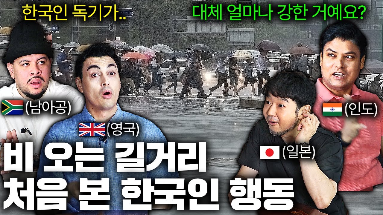 비 오는 한국 길거리에서 처음 본 모습에 깜짝 놀란 외국인들 (한국 여름 첫 반응)ㅣ국경없는 수다 EP.29