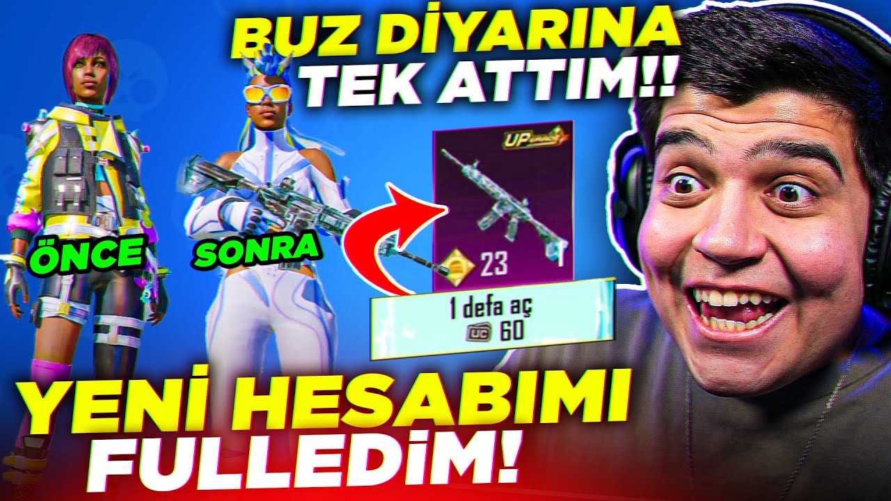 24 SAATTE KASTIĞIM HESABIMI FULLEDİM 😱 (60 UC'YE BUZ DİYARI ÇIKARTTIM] | PUBG Mobile