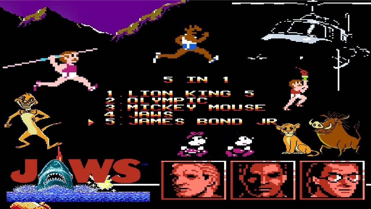 NES 5 in 1 Games Collection : 8-Bit Retro Gaming