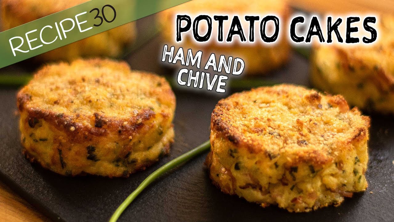 Attention potato lovers! Try these Mashed Potato Cakes with ham and chives, oven baked!
