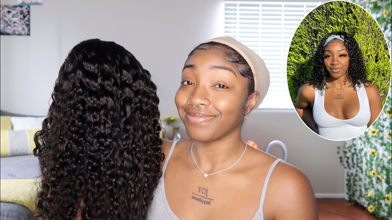 Trying My First Curly Headband Wig From Amazon | Ft. TalkTo Hair