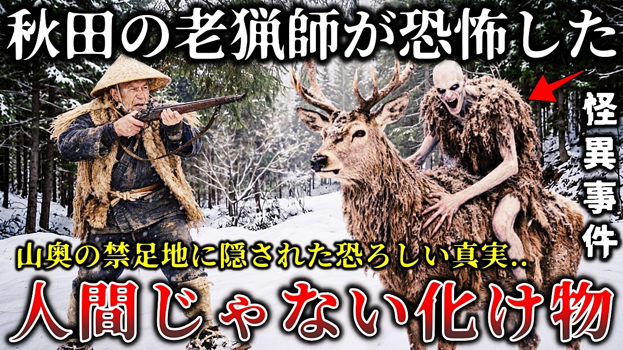 【怖い話】※秋田県のベテラン老猟師が山で見た怖すぎる化け物..鼻を突く異臭の先に存在した得体のしれない生物..恐ろしすぎる山の怪奇事件４選！【ゆっくり解説】