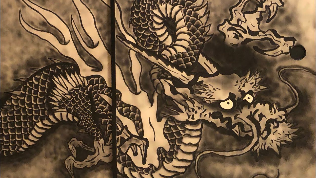 かっこいい龍の描き方！龍を描く〜襖絵〜