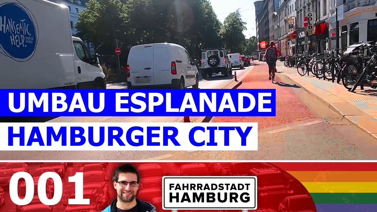 Umbau der Esplanade in der Hamburger Innenstadt | Fahrrad Dashcam Hamburg
