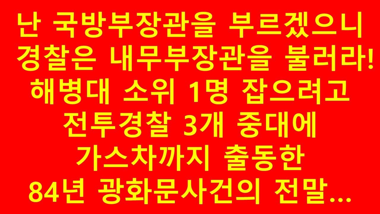 해병대 소위 1명을 잡으려고 전투경찰 3개 중대가 출동한 84년 광화문사건의 전말