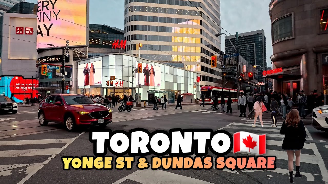 Toronto 🇨🇦 Yonge Street Downtown Walking Tour City Life Canada 4k