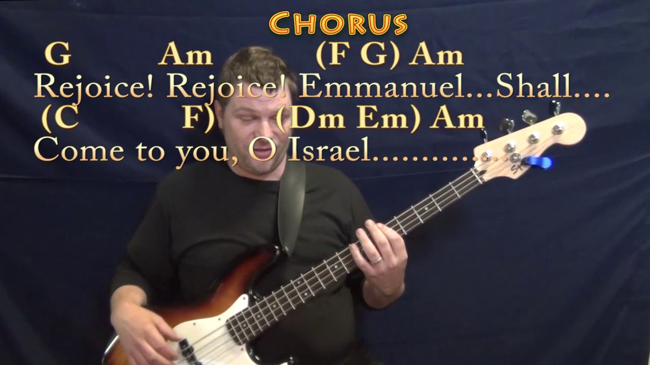O Come, O Come, Emmanuel (CHRISTMAS) Bass Guitar Cover Lesson in Am with Chords/Lyrics