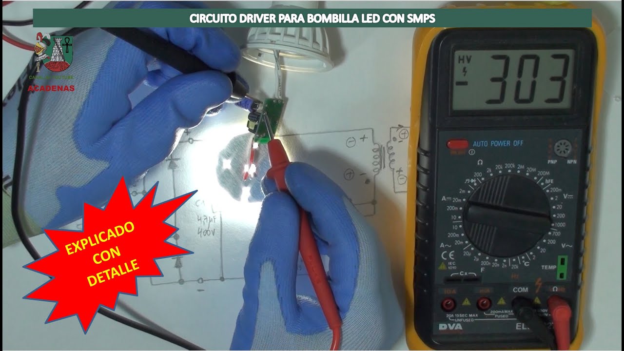 Impresionante circuito Driver bombilla LED con SMPS. Funcionamiento y reparación (clase 109.1)