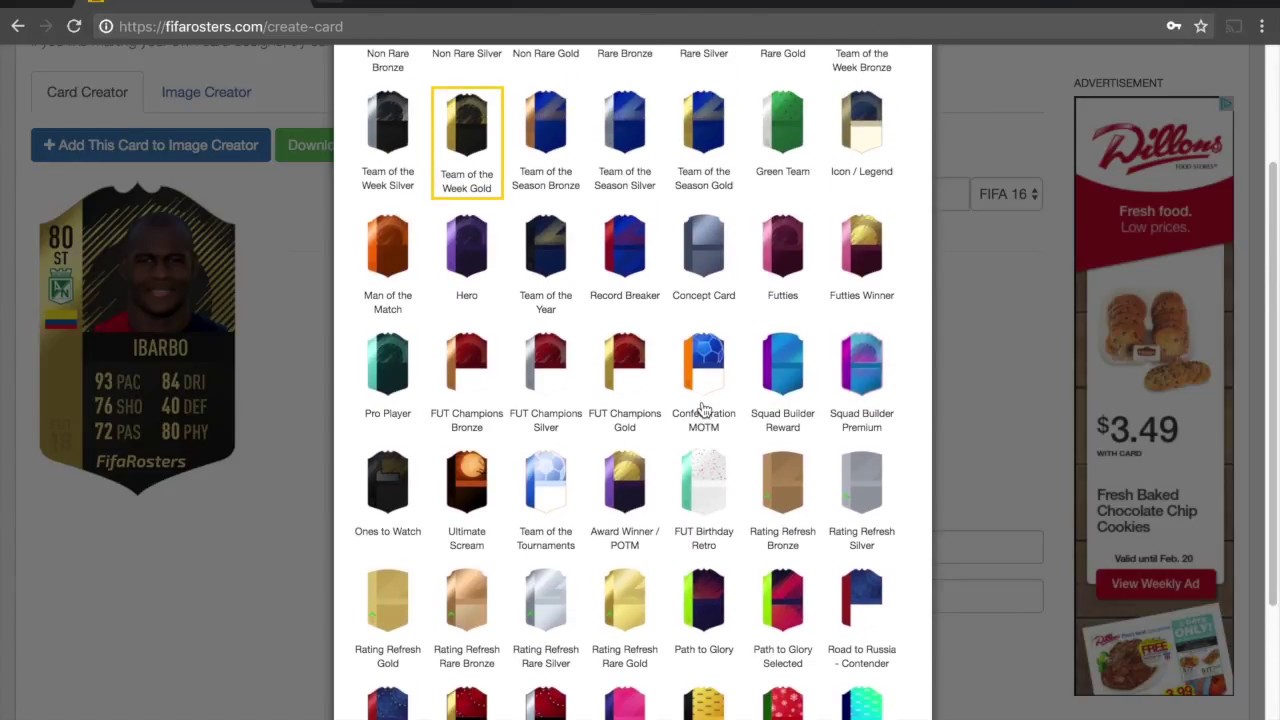 FifaRosters.com Tutorial &ndash; Card Creator