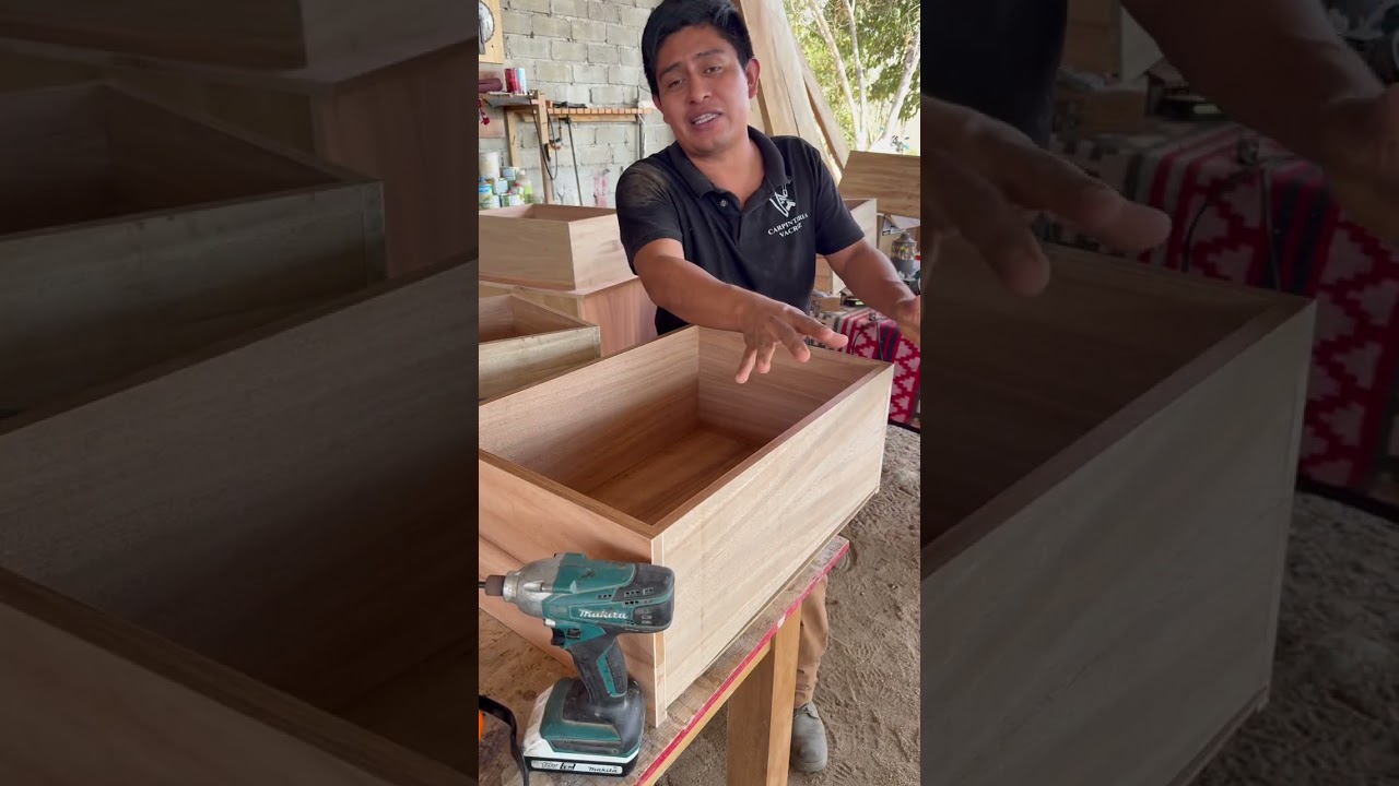 FABRICACION DE CAJONERA CON PANEL ENCHAPADO DE PAROTA 🪵 . PARTE 2 #parati