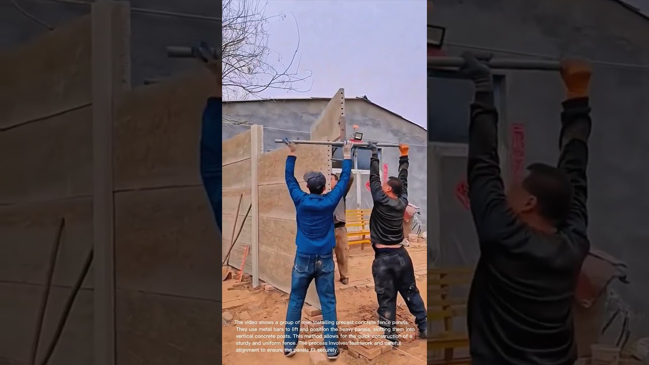 Installing Precast Concrete Fence Panels: Construction Project