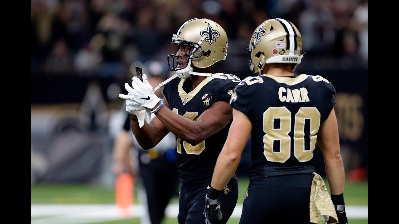 Saints' Michael Thomas Pulls Out Flip Phone in Touchdown Celebration Tribute &mdash; See the Moment - 247
