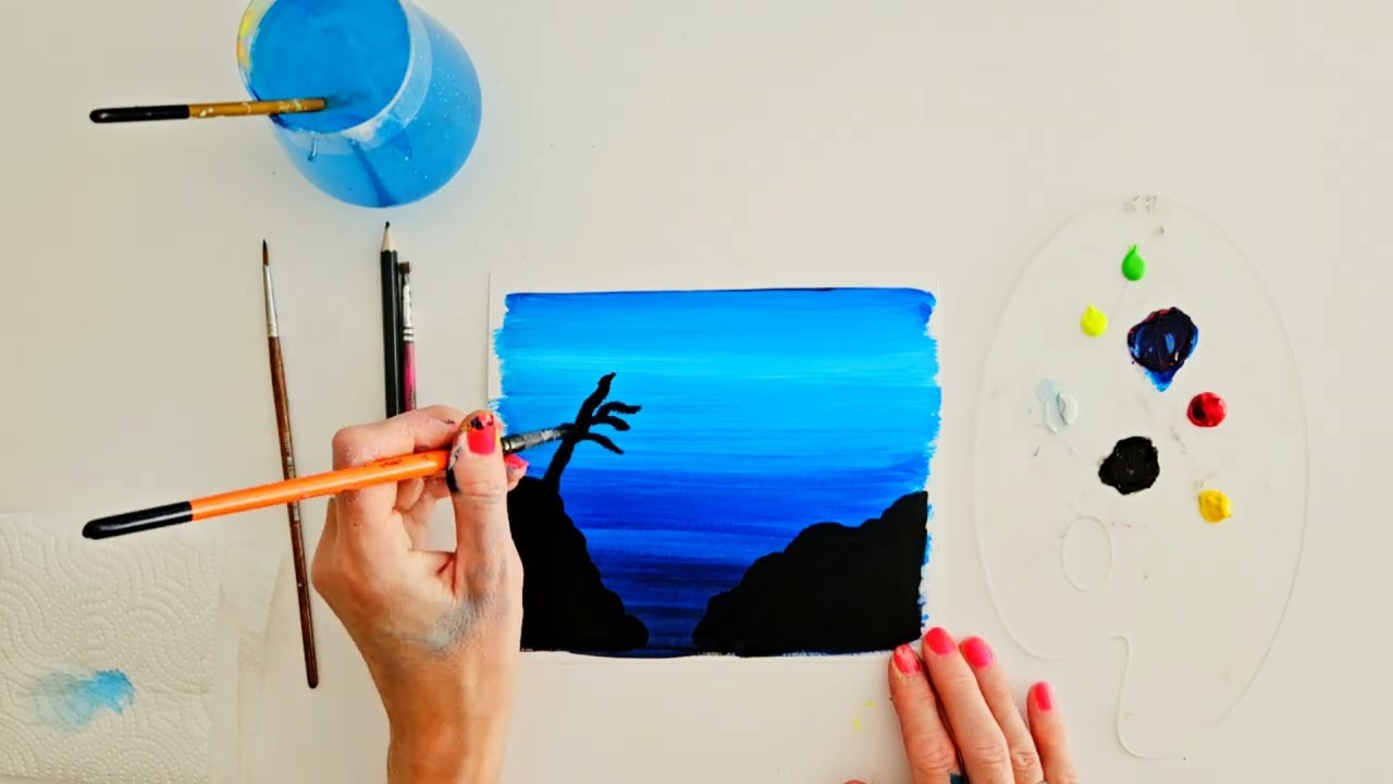 Create An Underwater Coral Scene In Acrylic Paint! Relaxing ASMR Video.