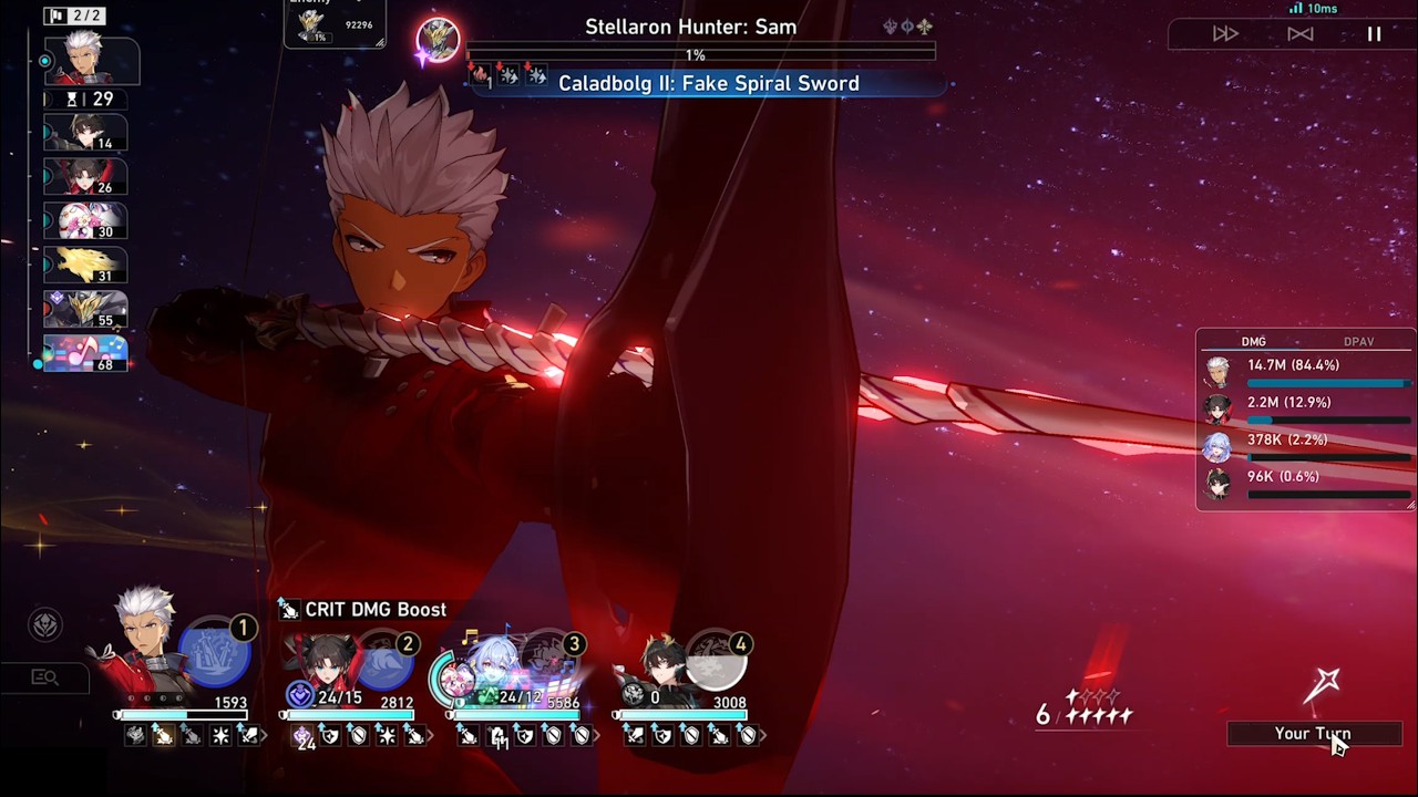 [4.5 V1] Archer's team with Robin Summeretto instead of Sparkle vs Sam in 0 cycles. MoC 4.4 Floor 12