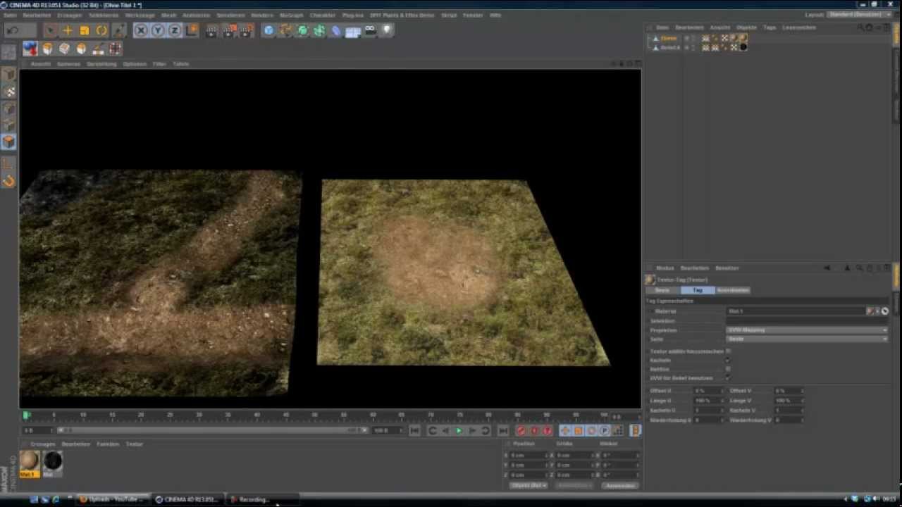 Cinema 4D Tutorial Deutsch - Landschaft Modellierung/Texturieren mit Vertex Map