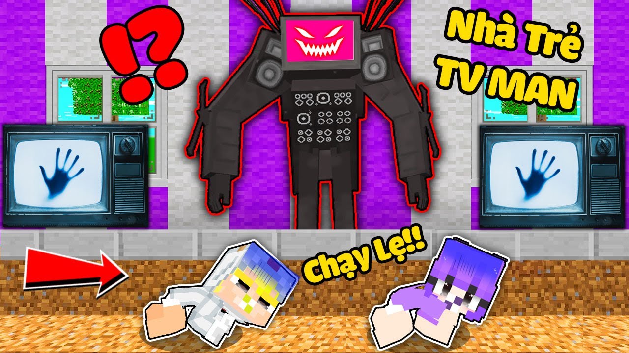 T&Ocirc; G&Agrave; THỬ TH&Aacute;CH 24H TRỐN THO&Aacute;T KHỎI NH&Agrave; TRẺ TV MAN Đ&Aacute;NG SỢ TRONG MINECRAFT*NH&Agrave; TRẺ TIVI MAN