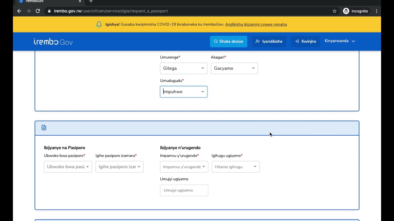 Gusaba pasiporo muburyo bwikoranabuhanga unyuze kurubuga irembo with Hemm Online services