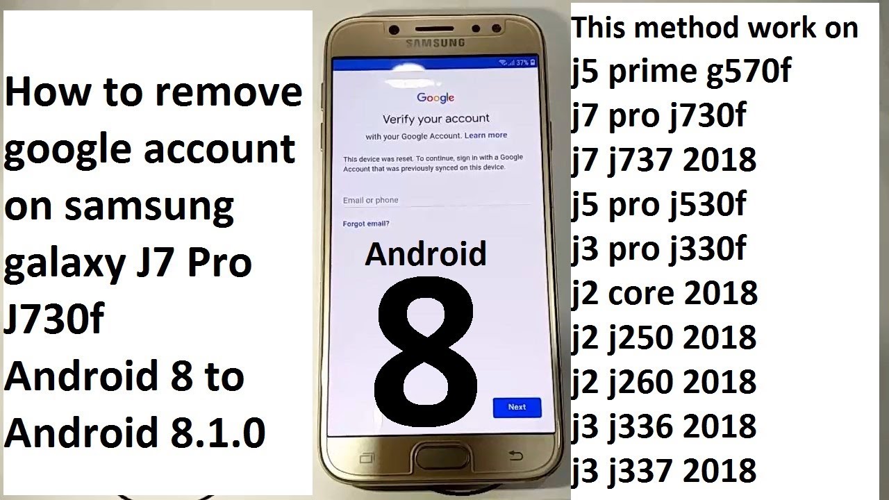how to remove google account on samsung galaxy j7 pro j730f android 8 to 8.1