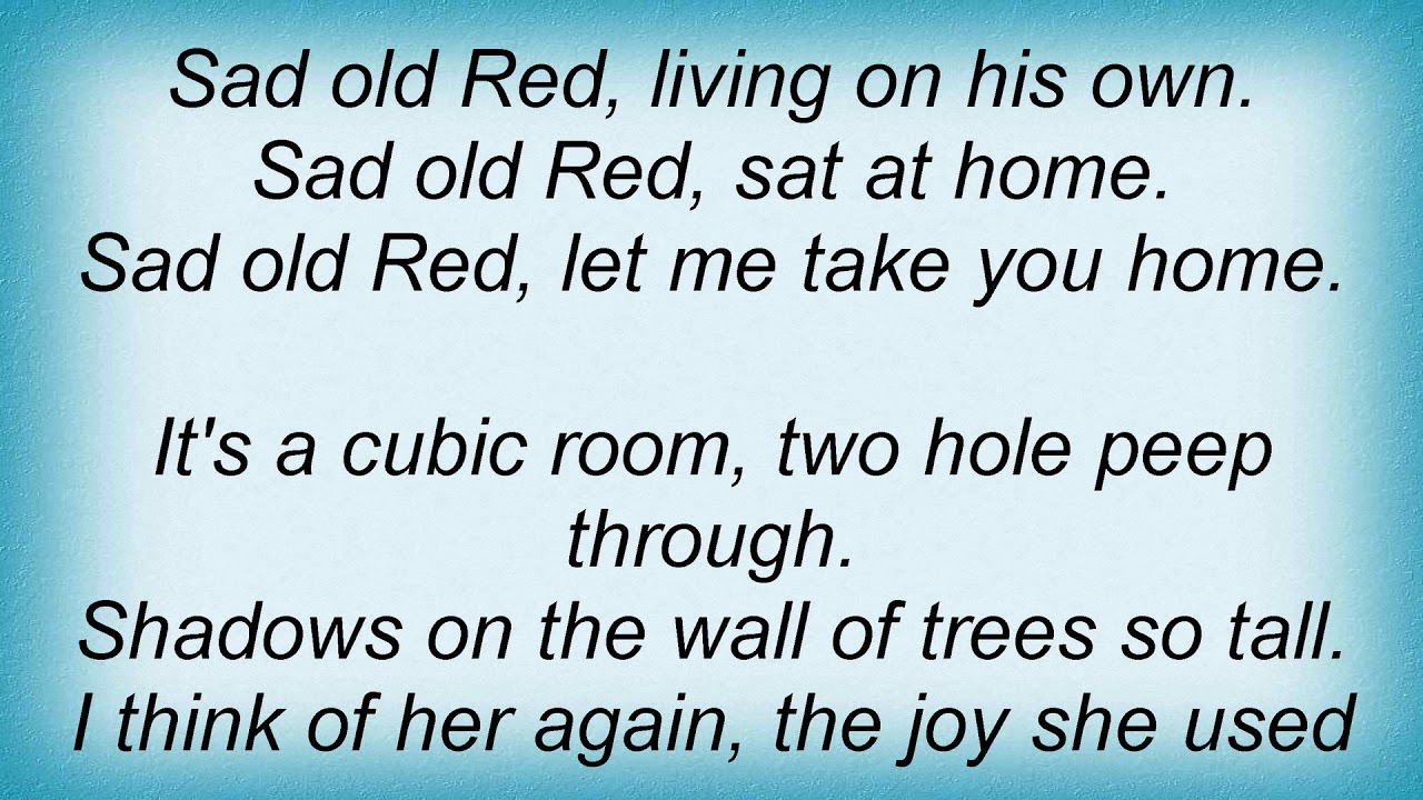 Simply Red - Sad Old Red Lyrics