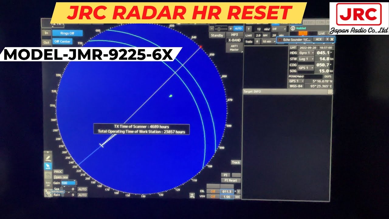 HOW TO RESET JRC RADAR RUNNING HOURS