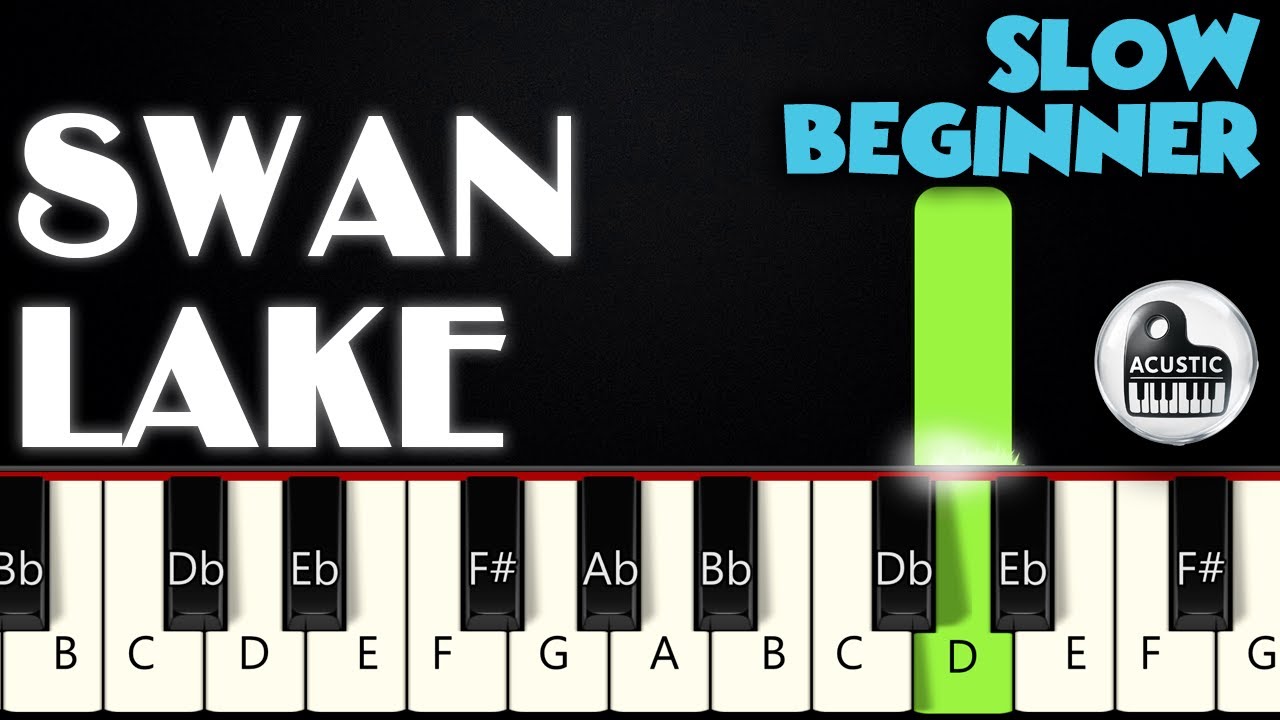 Tchaikovsky - Swan Lake | SLOW BEGINNER PIANO TUTORIAL by Betacustic
