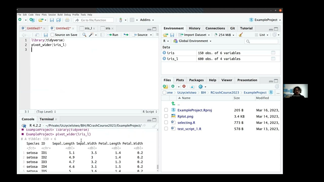 Converting from long format to wide format in R