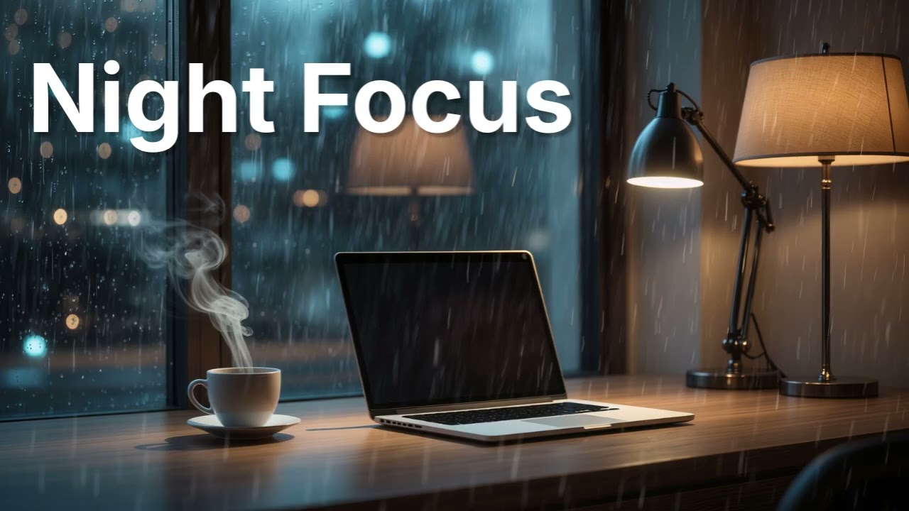 Rainy Night LoFi 🌧️ Night Focus Music | Stay Calm, Stay Focused