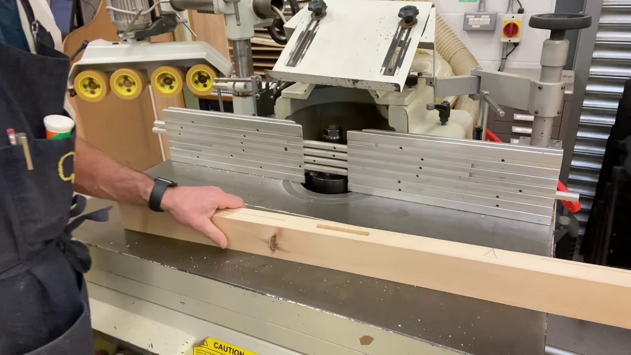 Door 13 Dropping on to create a stopped rebate using the spindle moulder