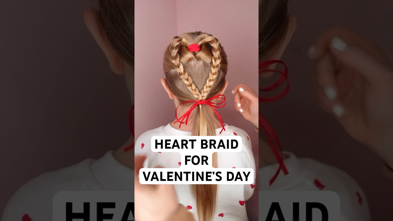 HEART BRAID HAIRSTYLE FOR VALENTINE&rsquo;S DAY | Audrey and Victoria #hairstyles #hairdo