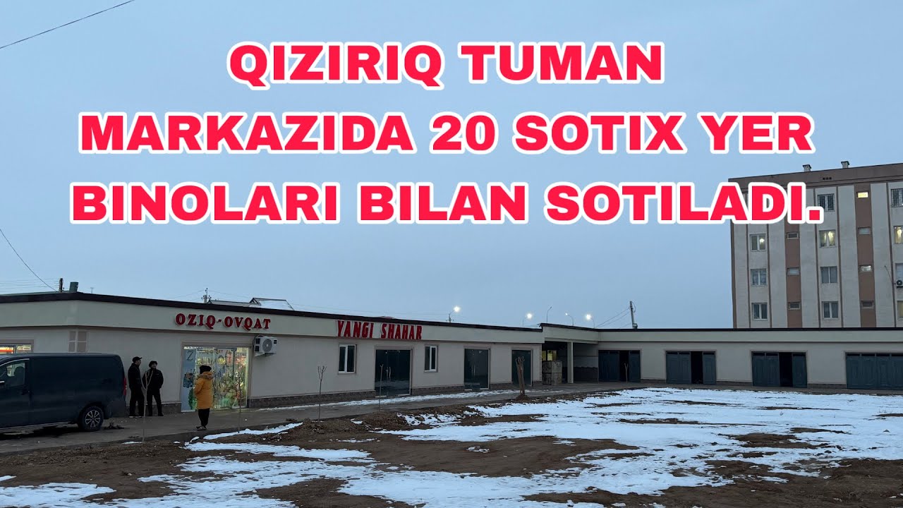 QIZIRIQ TUMAN MARKAZIDA 20 SOTIX YER BINOLARI BILAN SOTILADI.