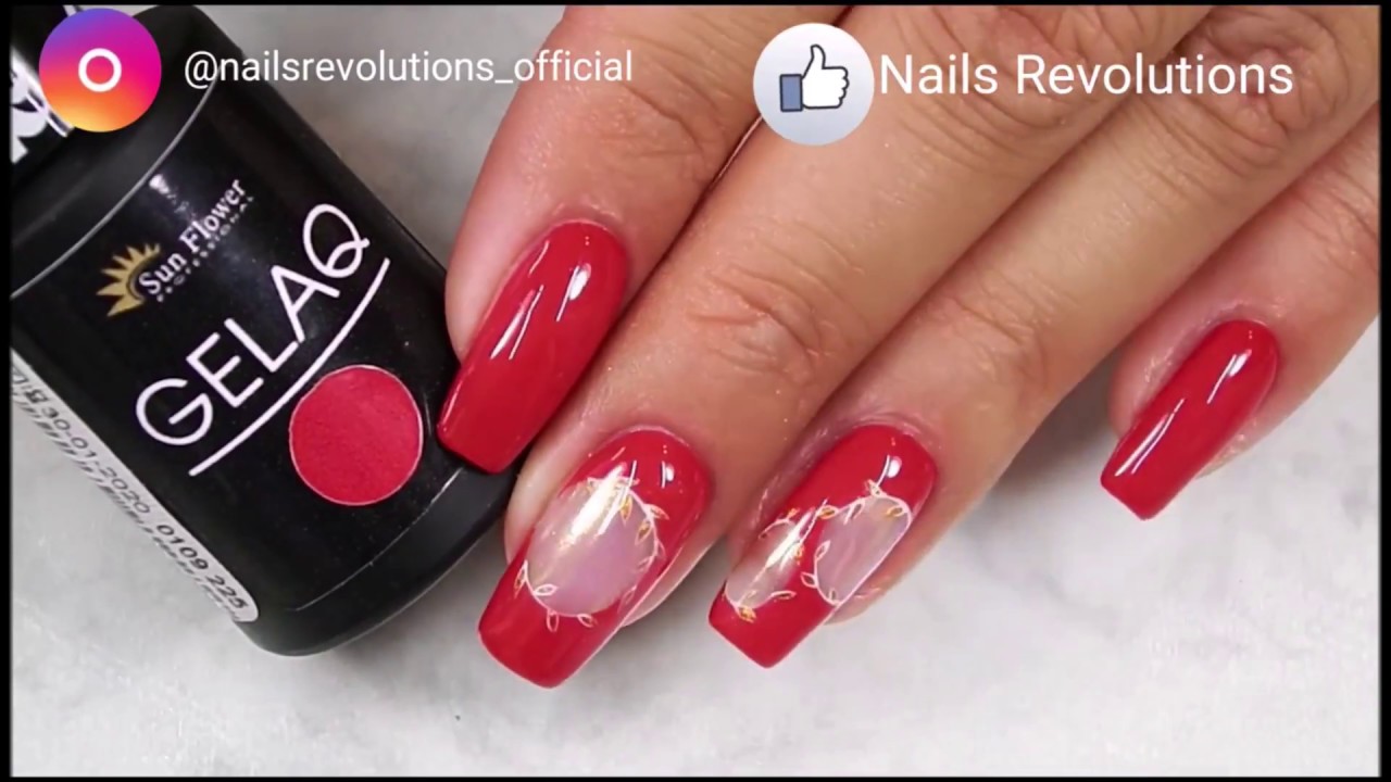 Red & Little gold leaves / SUNFLOWER Professional