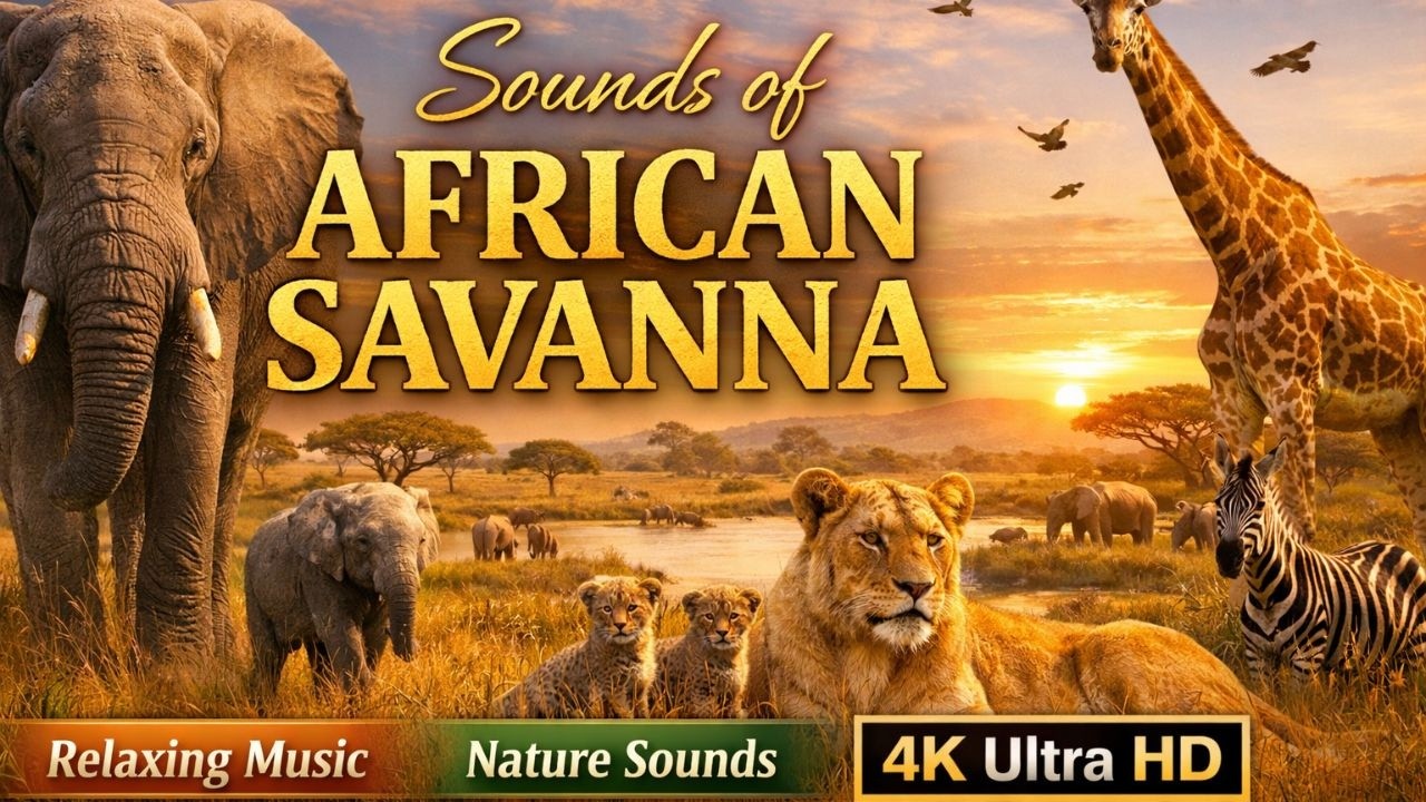 SAVANNA SOUNDS – Relaxing African Nature Ambience | Wildlife & Natural Sounds 4K