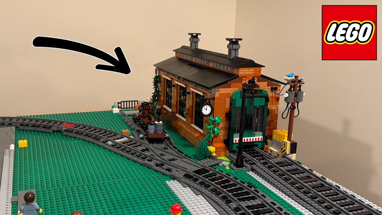 Placing The Old Train Engine Shed Into The LEGO City!
