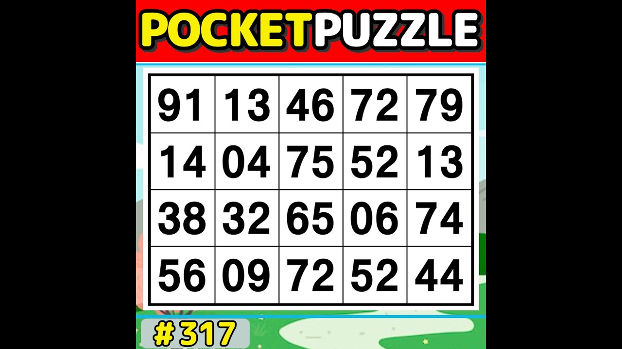 【Pocket Puzzle】 Perfect for daily brain exercises! 《Number Search|Brain training》 #317