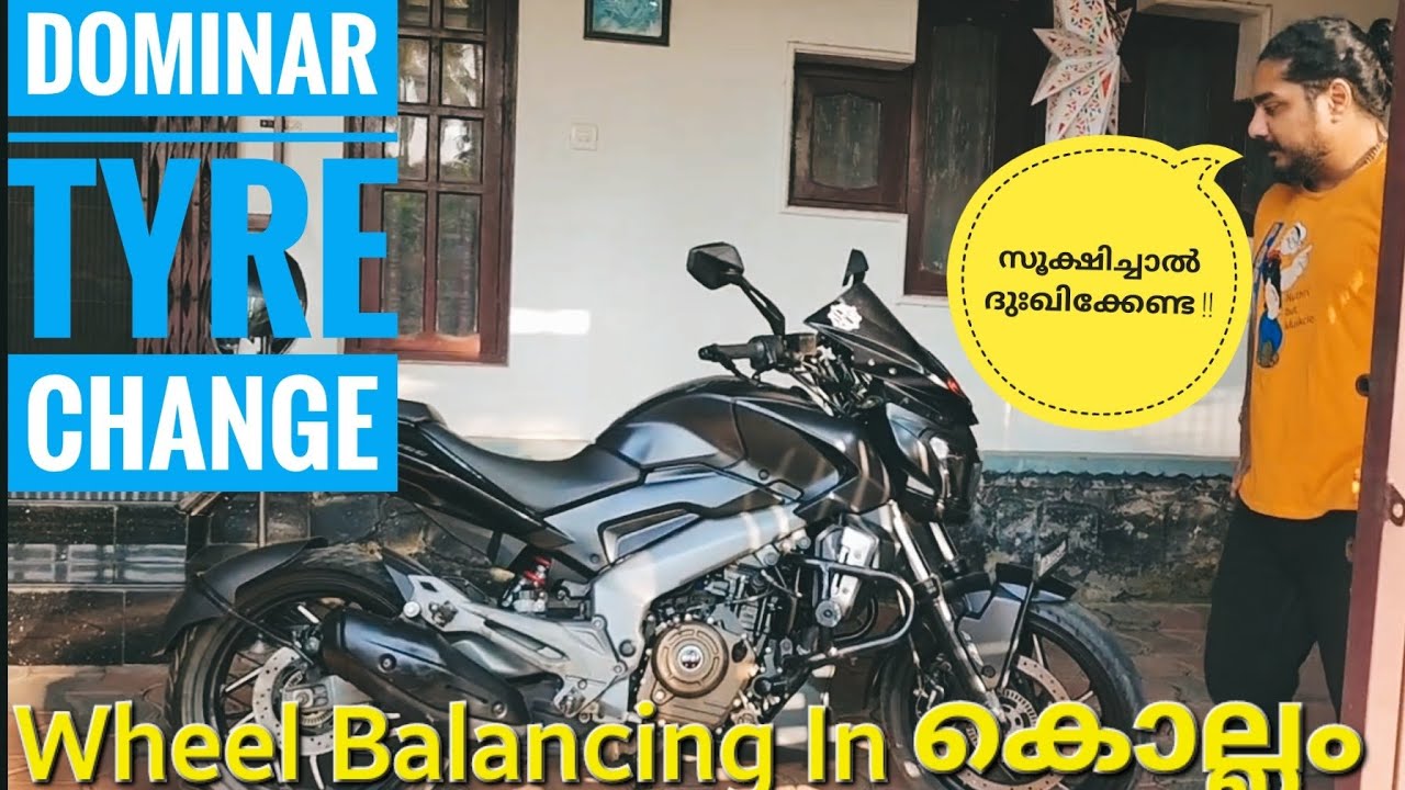 Dominar 400 Tyre Change| Wheel balancing in kollam| Maxxis Extramaxx #dominar #bajaj #maxxis