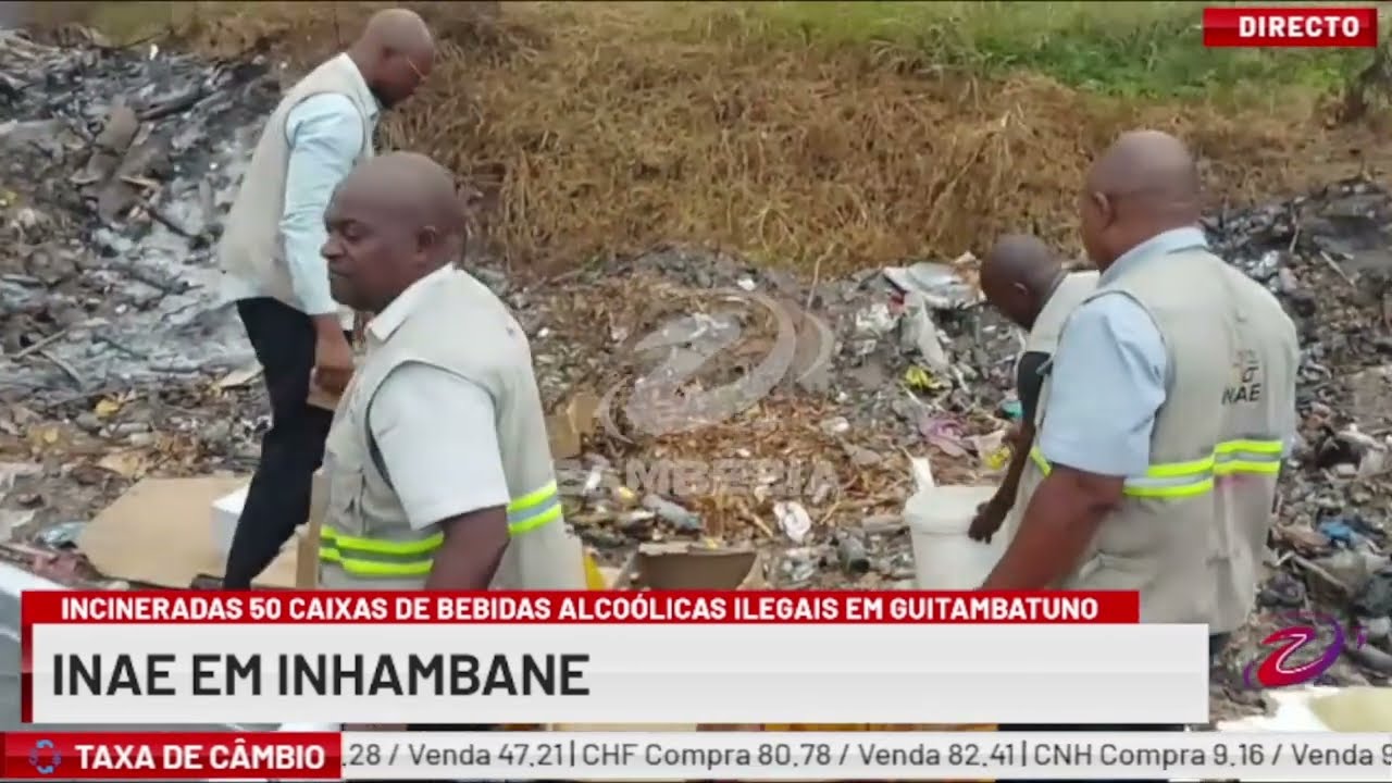 INCINERADAS 50 CAIXAS DE BEBIDAS ALCOÓLICAS ILEGAIS EM GUITAMBATUNO | TV Zambézia 24h